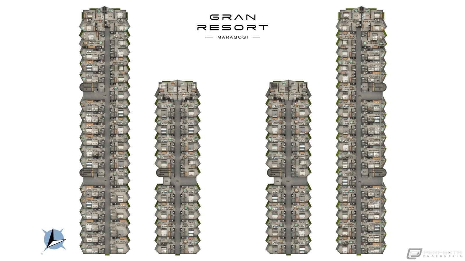Planta do Apartamento - Gran Resort Maragogi