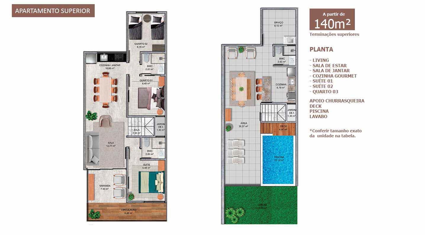 Planta Apartamento Superior - Vila Sotu