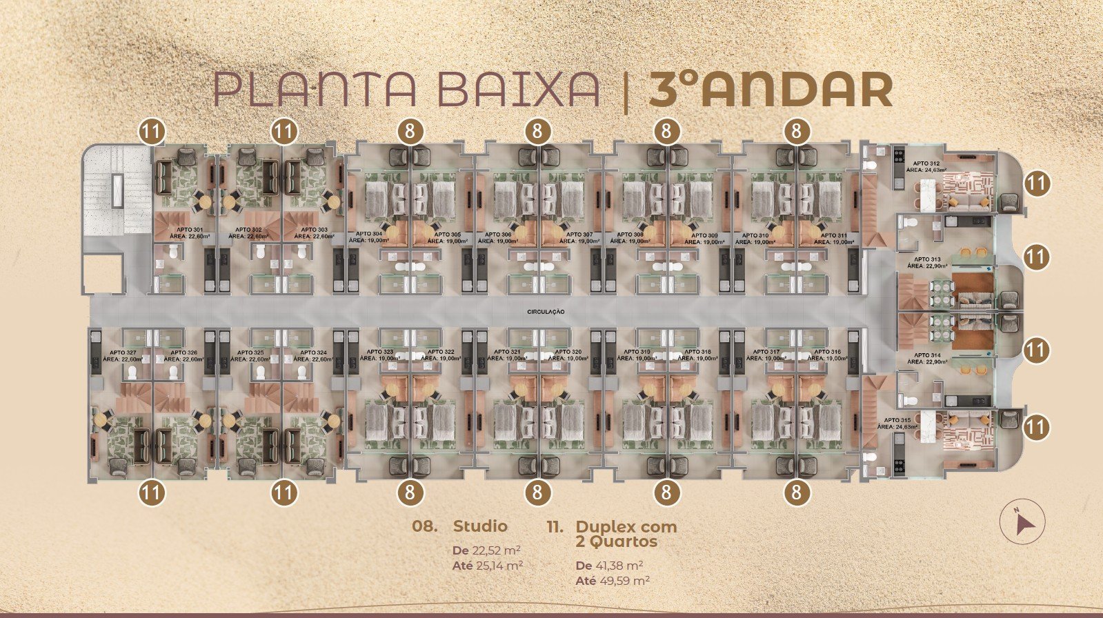 Duna Tamandaré - Planta baixa 3º andar