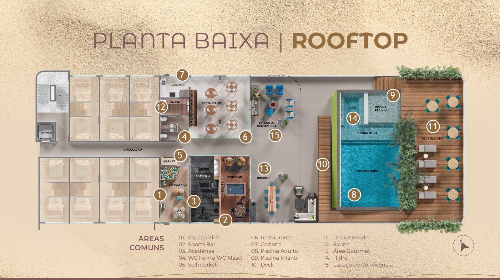Duna Tamandaré - Planta baixa rooftop