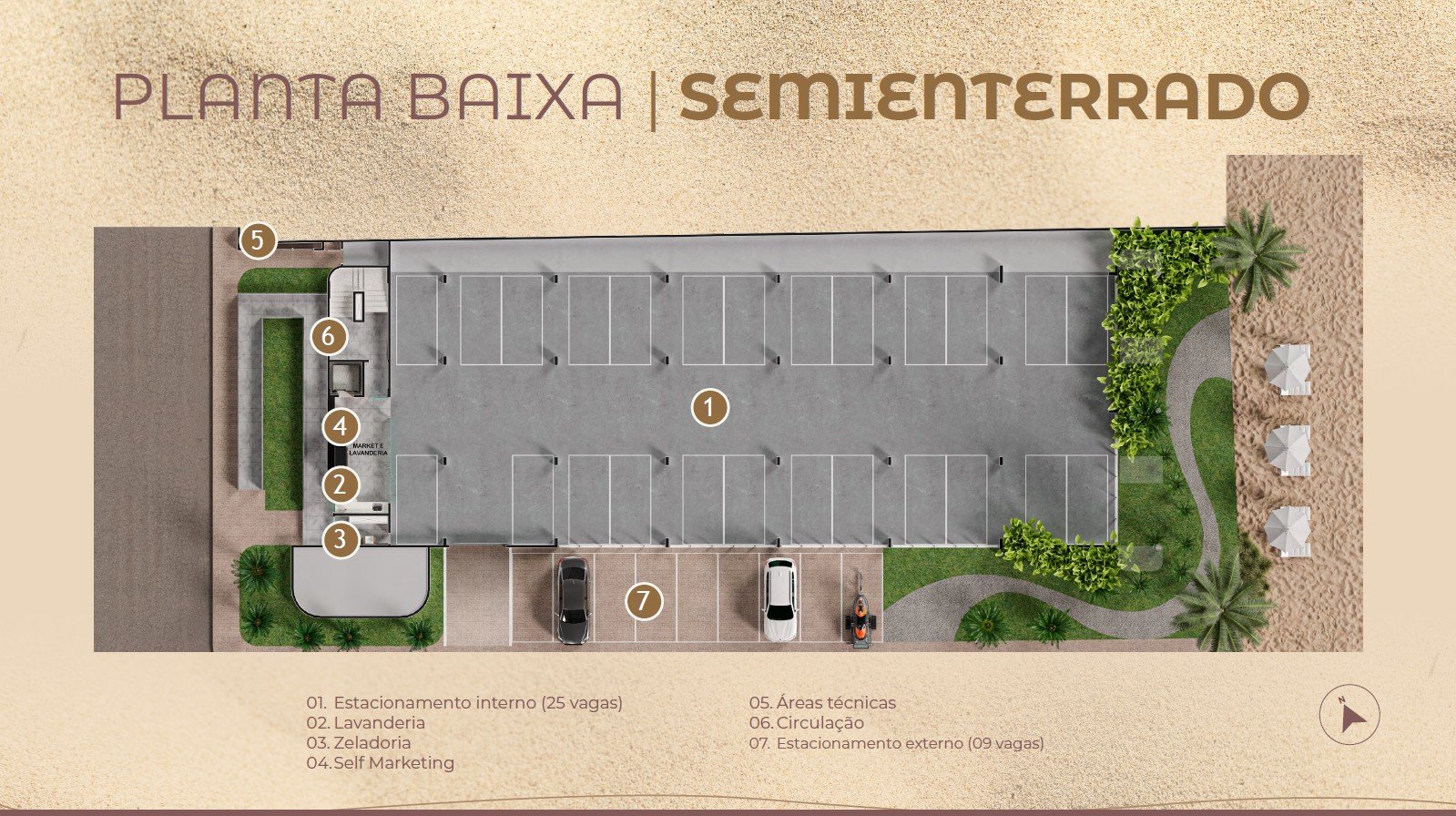 Duna Tamandaré - Planta baixa semienterrado