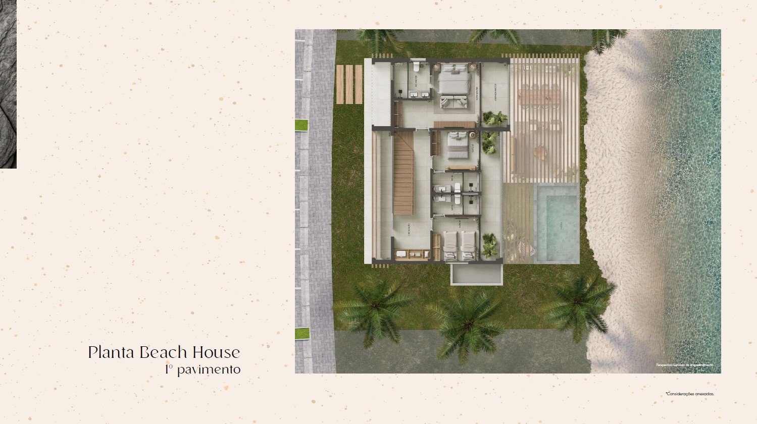 Entre Águas Milagres - Planta Beach House 1º pavimento